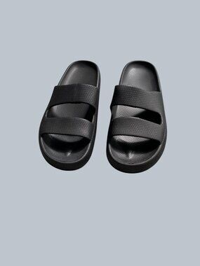 shevalues Slide Sandals for Women with Arch Support Pillow Soft Recovery Black